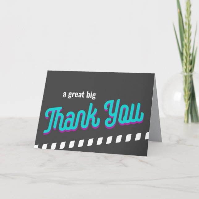 Danke Custom Bold Modern Aquamarin auf Grau (Vorderseite)