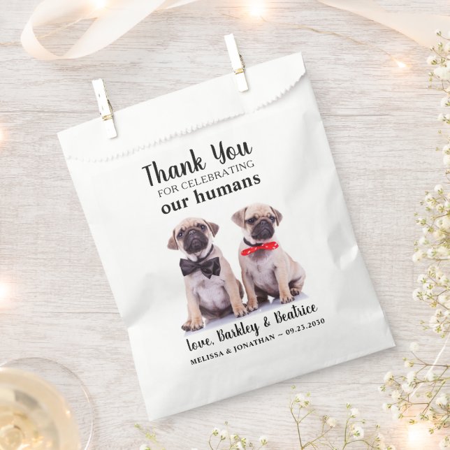 Danke Custom Foto Hund Leckerei Haustier Hochzeit Geschenktütchen (Ausgeschnitten)