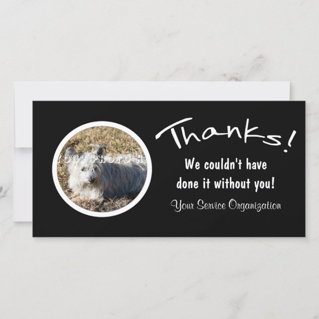 Danke! Custom Foto Vielen Dank Dankeskarte (Vorderseite)