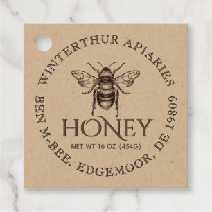 Danke Custom Honey Jar Bee Tags Kraft Geschenkanhänger