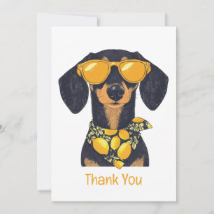 Danke Dachshund Hund Sonnenbrille Zitronen