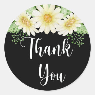 Danke, Daisy Blume Black Runder Aufkleber