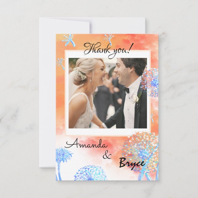 Danke Dandelion und Aquarellwolken (Vorderseite)