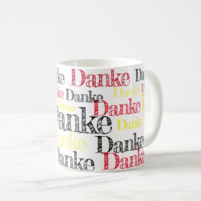 Danke, Danke, Danke, Danke, Danke! Kaffeetasse (VorderseiteRechts)