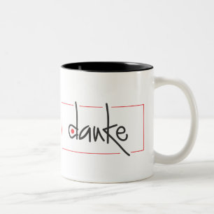 Danke danken Ihnen in jeder möglicher Zweifarbige Tasse