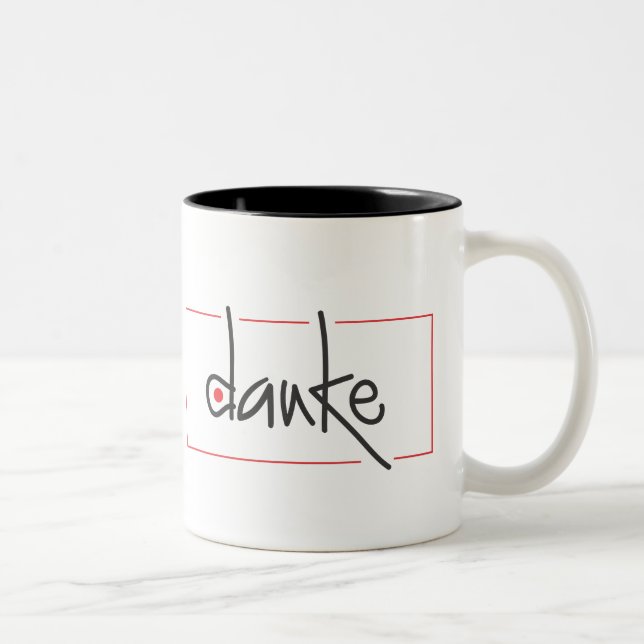 Danke danken Ihnen in jeder möglicher Zweifarbige Tasse (Rechts)
