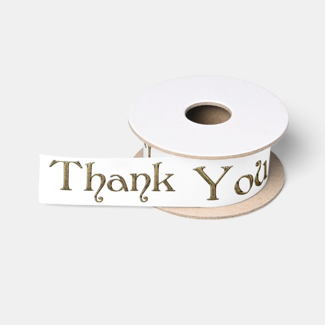 Danke dankt dem goldenen eleganten Typografie-Text Satinband (Spule)