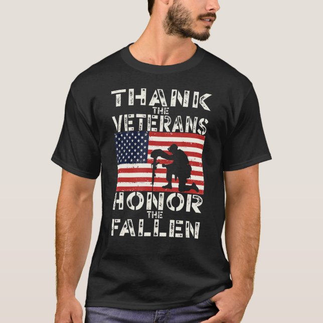 Danke, dass die Veteranen die Toten ehren T-Shirt (Vorderseite)