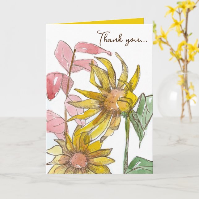Danke, dass du an mich Sonnenblumen glaubst Karte (Gelbe Blume)