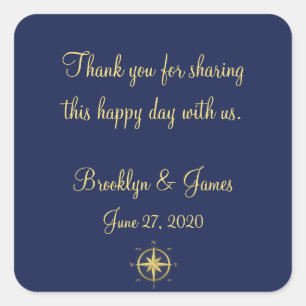 Danke, dass du blaue Nautic Wedding Stickers
