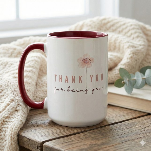 Danke, dass du deine Tasse bist (Thank someone special with this beautiful watercolor floral, "Thank you for being you" mug!)