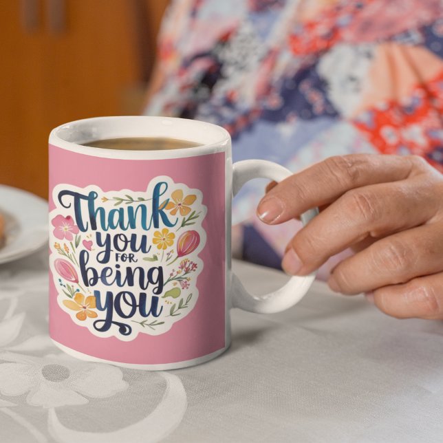 Danke, dass du deine Tasse bist (Thank someone special with this beautiful watercolor floral, "Thank you for being you" mug! )