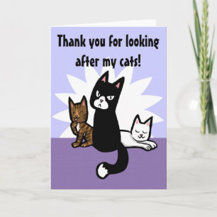 Danke, dass du dich um die Katzen-Karte kümmerst Dankeskarte