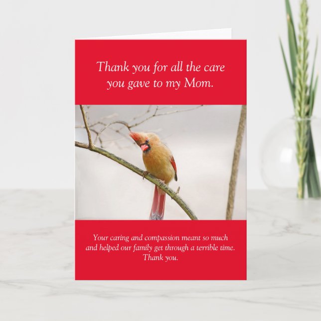 Danke, dass du dich um meine Mama Nurse gekümmert  Karte (Vorderseite)