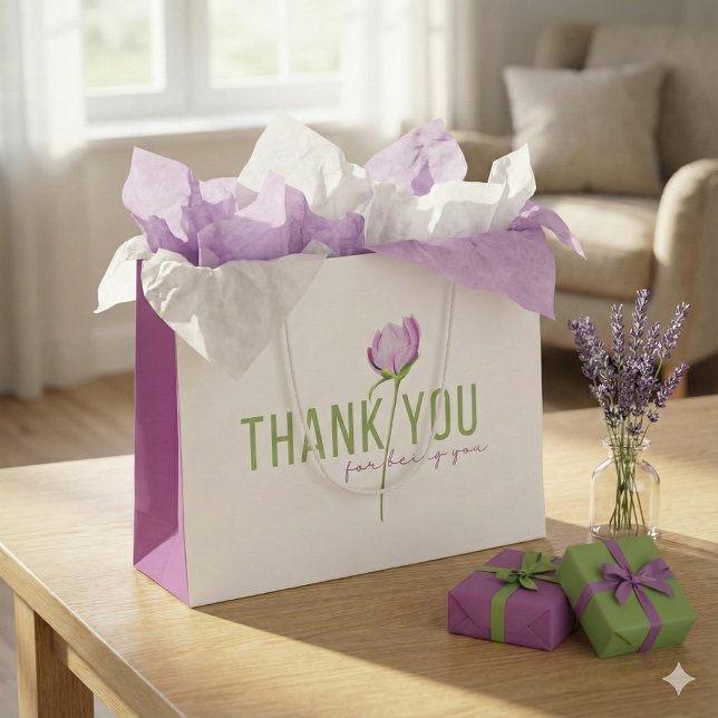 Danke, dass du die Geschenktasche warst Große Geschenktüte (Show your gratitude with this, "Thank you for being you" gift bag! Matching tissue paper available.)