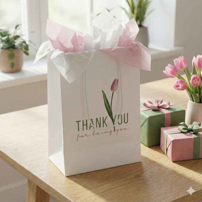 Danke, dass du die Geschenktasche warst Mittlere Geschenktüte (Show your gratitude with this, "Thank you for being you" tulip gift bag! )