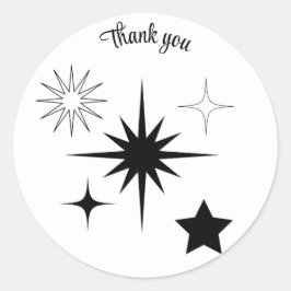 Danke, dass du die schwarzen Sterne personalisiert Runder Aufkleber