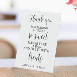 Danke, dass du diesen Tag so süß Hochzeit gemacht  Sockelschild