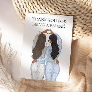 Danke, dass du ein Freund bist - zwei Freundinnen Karte