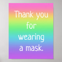 Danke, dass du ein Maske-Regenbogenposter getragen