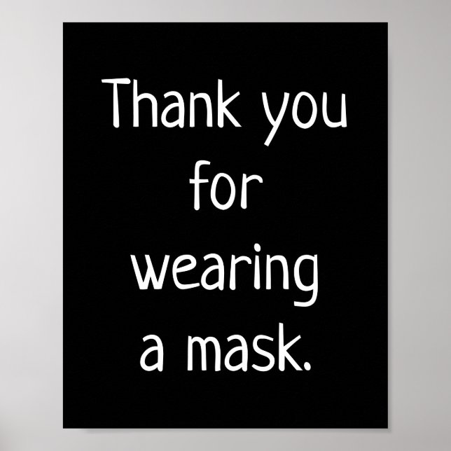 Danke, dass du ein Maskenposter getragen hast Poster (Vorne)