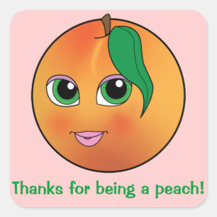 Danke, dass du ein Peach bist! Quadratischer Aufkleber