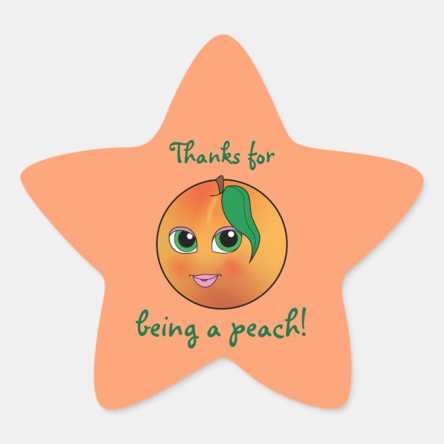 Danke, dass du ein Peach bist! Stern-Aufkleber (Vorderseite)