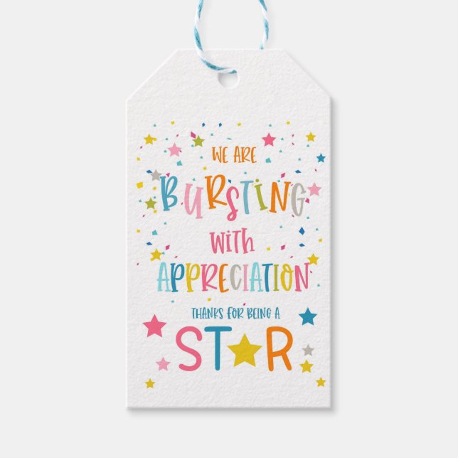 Danke, dass du ein Star-Geschenketikett bist Geschenkanhänger (Vorderseite)
