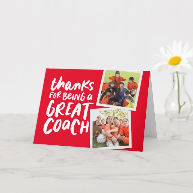 Danke, dass du ein toller Coach Red Foto bist Karte (Kleine Pflanze)