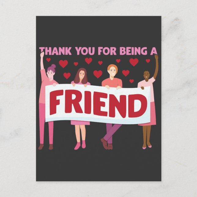 Danke, dass du eine freundliche Freundschaft bist Postkarte (Vorderseite)