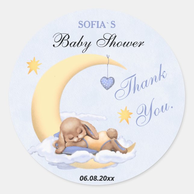 Danke, dass du einen Aufkleber für die Babydusche  (Vorderseite)