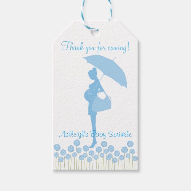 Danke, dass du gekommen bist Blue Silhouette Baby  Geschenkanhänger (Vorderseite)