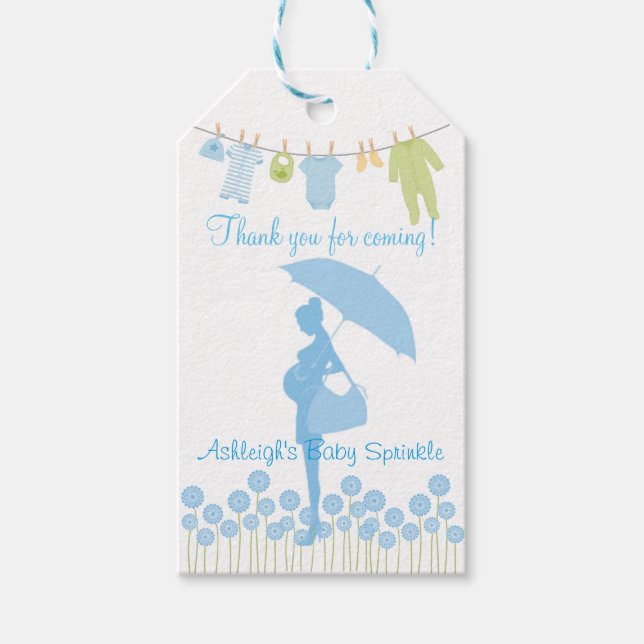 Danke, dass du gekommen bist Blue Silhouette Baby  Geschenkanhänger (Vorderseite)