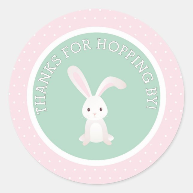 Danke, dass du gekommen bist! Bunny Danke, Sticker (Vorderseite)