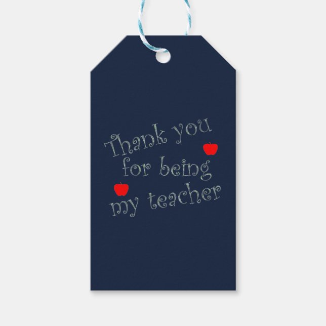 Danke, dass du mein Lehrer Red Apples bist Geschenkanhänger (Vorderseite)