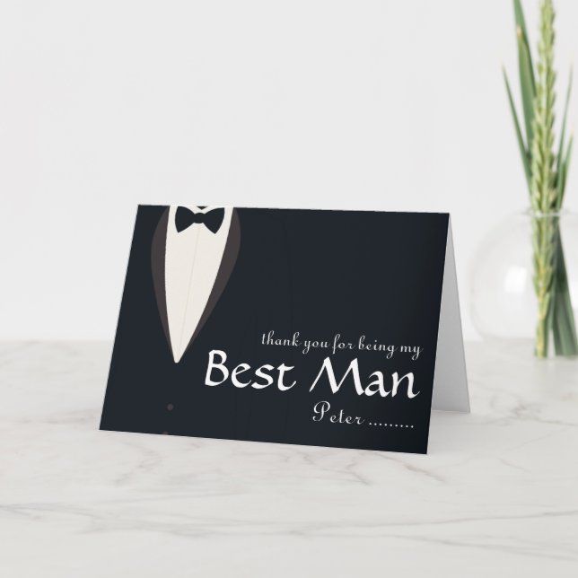 Danke, dass du mein Trauzeuge Tuxedo bist Dankeskarte (Vorderseite)