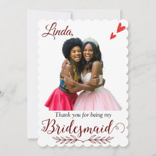 Danke, dass du mein Vorschlag für Bridesmaid bist Dankeskarte