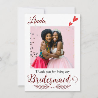 Danke, dass du mein Vorschlag für Bridesmaid bist Dankeskarte