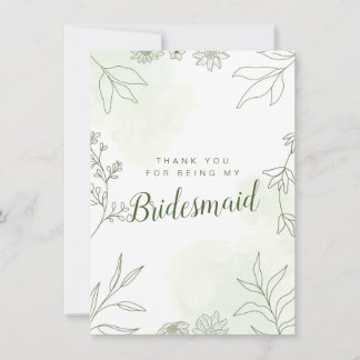 Danke, dass du meine Brautjungfer warst - Hochzeit Karte