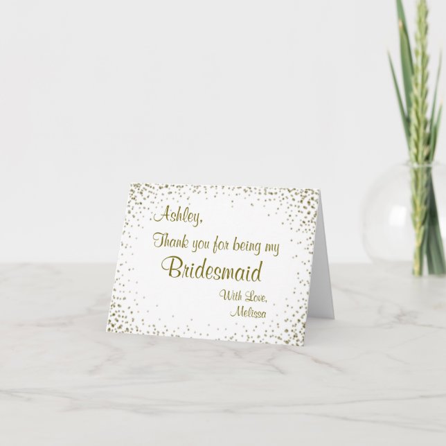 Danke, dass du meine Bridesmaid bist Dankeskarte (Vorderseite)