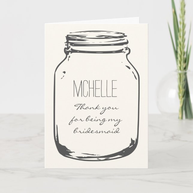 Danke, dass du meine Bridesmaid Mauerkarte bist Dankeskarte (Vorderseite)