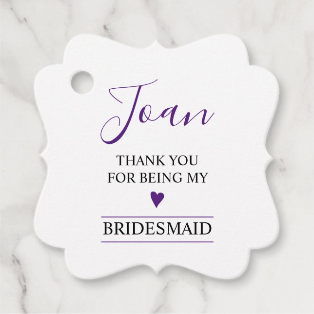Danke, dass du meine Bridesmaid warst Geschenkanhänger (Vorderseite)