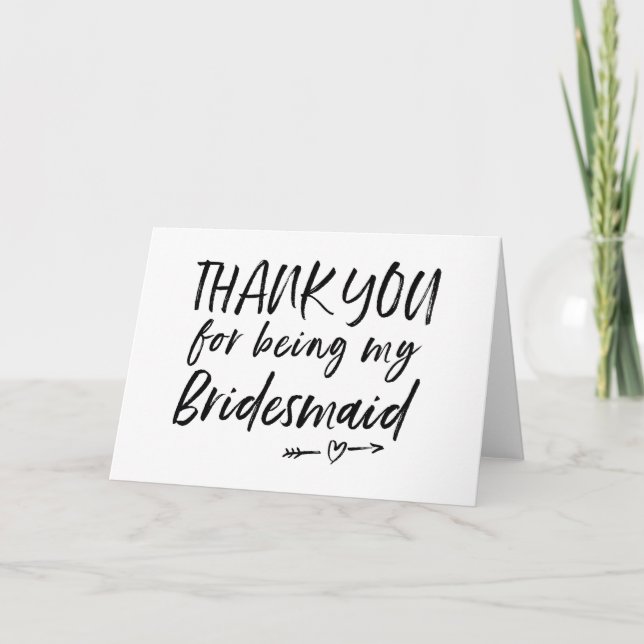 Danke, dass du meine Bridesmaid Wedding Card bist Dankeskarte (Vorderseite)