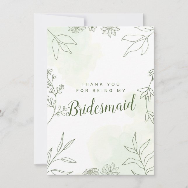 Danke, dass du meine Bridesmaid Wedding Card bist Karte (Vorderseite)