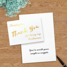 Danke, dass du meine Bridesman-Foil-Karte bist