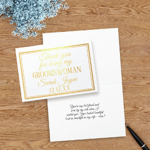 Danke, dass du meine Groomswoman Foil Card bist Folienkarte