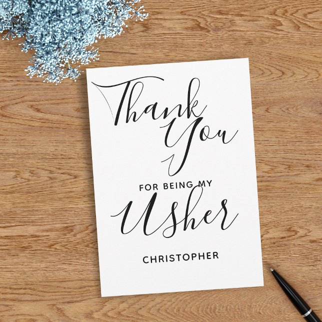 Danke, dass du meine Hochzeitsuscherkarte warst Dankeskarte (Thank your Wedding Usher with this card. Just add their name)