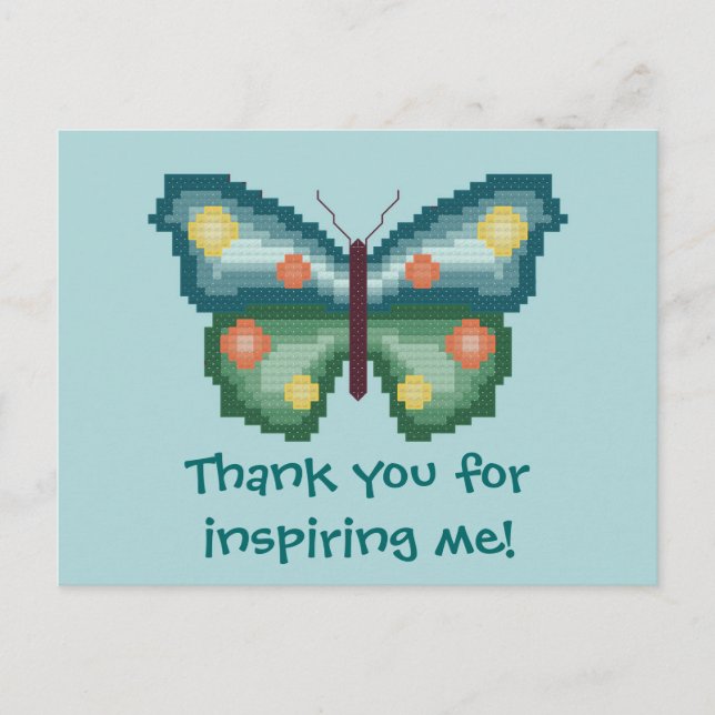 Danke, dass du mich inspiriert hast! Schmetterling Postkarte (Vorderseite)