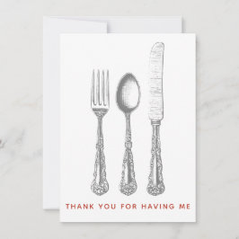 Danke, dass du mich zum Abendessen auf Karte hast