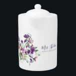 Danke, dass du mir beim Bloom Tea Pot geholfen has<br><div class="desc">Zeigen Sie Ihre Wertschätzung mit dieser hübschen Wasserfarben Süßerbse,  "Danke,  dass Sie mir beim Blühen geholfen haben" Teekanne! Perfekt für Lehrer! Matching Tasse verfügbar!</div>